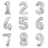 Partydekoration, 81,3 cm, Silberfolie, Zahlenballon, erstes Baby, Mädchen, Kindergeburtstag, Dekorationen, 1. 1. 2. 3. 4. 5. 6. 7. 8. 9. 10. 30. 40. Jahr, 289 l
