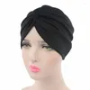 Abbigliamento etnico Moda Donna Cross Twist Turban Cap Copricapo musulmano Foulard islamico Bonnet Musulman Femme Cotton Turbante Hijab Caps