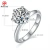 Bandringe Redleaf Jewelry Benutzerdefinierter 925er Sterlingsilber-Hochzeits-Verlobungs-Diamant-Moissanit-Ring