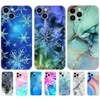 Pour IPhone 14 Pro PLUS Coque Arrière Max Marbre Flocon de Neige Hiver Noël