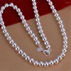 Chains Silver Color Noble Luxury Refined Elegant High Quality 8MM Light Bead Necklace Fashion Selling Jewelry N111