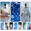 Для OnePlus 6 Case Silicon Soft TPU Back Phone Cope One Plus защитный бампер кока Мрамор снежный чешуйка Зимнее Рождество