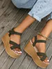 Sandali Criss-Cross Buckle Wedge Womens Summer Peep Toe Shoes Ladies Casual Confortevole Platform Party Sandalo Zapatos Plataforma