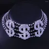 Girocollo Stonefans Collana a catena con strass di lusso di grandi dimensioni per donna Regalo di gioielli con dichiarazione di denaro in cristallo di moda