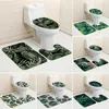 Pianta tropicale foglia verde stile bagno decorativo set da 3 pezzi tappetino antiscivolo coprisedile WC accessori da bagno eleganti ed eleganti 21293u