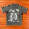 Designer Fashion Classic Hells Stars T Shirt Summer Mens Women T Shirt Rapper Wash Gray Heavy Craft Hellstarts Shirt High Street Retro Short Sleeve Top Sweatshirts