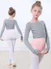 Stage Wear Children's Dancing Clothes Off-Shoulder Sweater Girls Exercise Clothing Autumn Winter Ballet Shawl Small Coat