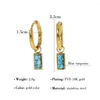 Hoop Earrings WILD & FREE In Stainless Steel For Women Vintage Natural Stone Turquoise Charm Simple Trendy Jewelry