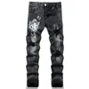 Mens new Designer Jeans Distressed Ripped Biker Slim Fit Motorcycle Bikers Denim For Men Fashion Mans High quality Pants