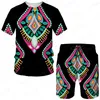 Herrspårar Africa Outfit Summer Short Sleeve T Shirt Set Fashion 2 Piece Streetwear 3D Printed Sports Beach Shorts Sportwear Suits