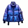 Frauen Graben Mäntel 2023 Winter Große Größe Weibliche Parkas Casual Trendy Dame Baumwolle Jacken Glänzend Rollkragen Frauen Kostüme Kleidung