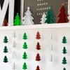 Dekoracje świąteczne Wesołych do domu 3D Papier drzewa Xmas Garland Rok 2023 Noel Christmastree Ornaments Kerst Navidad