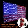 30V Amerikanische Flagge LED Lichterketten Hängende Ornamente Garten Dekoration Net Lichter Weihnachten Wasserdichte Outdoor Lichterkette 300Q