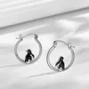 Hoop kolczyki Dckazz Summer Penguin upuść kolczyki srebrna moda prosta akcesorium biżuterii dla zwierząt