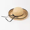 Szerokie brzegi kapelusze król pszenica sun raffia tether muszka ręcznie robiona kopuła zaciskanie 2023 Summer Sunshade Casual Beach Travel Cap Hat