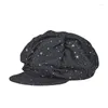 Berets Retro Fashion Tie-dye Star Pleated Cloud Hat Vintage Casual Painter Hats Men And Women Versatile Sboy Cap