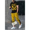 Männer Trainingsanzüge Sets 3D-Druck Kurze Ärmel T-shirt Hosen ONeck Streetwear Jogger Sportswear 2 Stück Anzug Übergroße Mode Kleidung 230715