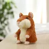 Partihandel 18cm Simulering Squirrel Electric Plush Toy Intelligent inspelning kan prata interaktiv hamsterdocka