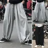 Męskie spodnie kobiety nadmierne szare joggery spodnie dresowe koreańskie moda czarna jogging capri sport luźne spodni z szerokiej nogi żeńska kobieta