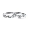 Anneaux de mariage fil torsadé motif ondulé réglable Couple anneau cuivre plaqué platine quatre femmes ouverture doigt bijoux