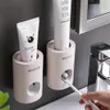 ECOCO Otomatik Diş Macunu Dispenser Toz geçirmez diş fırçası tutucu Buğday Saman Duvarı Monte Diş Macunu Banyo için 304m