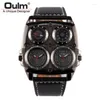 Orologi da polso 2023 Quadrante grande Doppio movimento Orologio al quarzo Bussola Termometro Cintura da uomo decorativa Uomo Reloj Hombre