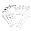 Dinnerware Sets Stainless Steel Cutlery Set Steak Knife Fork Spoon Gold Tableware Dishes Settings And