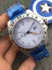 Herrens armbandsur Master Ceramic Ring Sports Watches Sapphire Glass Rostfritt stål Case Mekanisk automatisk handledsklocka Fyra nål Timing Top-nivå rörelse