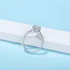 Anéis de banda OEM ODM Novos estilos femininos banhados a ródio prata esterlina 925 noivado cor D VVS GRA anel de moissanita