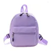 Sac à dos femme Mini sacs à dos de voyage étudiants école femmes couleur unie adolescent décontracté Nylon sac à dos pour-quotidien 517D