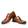 Sapatos sociais masculinos lisos italianos luxuosos couro de vaca genuíno 2023 estilista verão dedo do pé pontudo preto Derby casamento social sapatos masculino