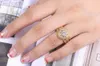 Anneaux de mariage romantique géométrique 3PC ensembles d'anneaux pour les femmes avec différentes formes de pierres de Zircon cubique paramètres de fiançailles de luxe