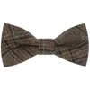 Bow Ties Wool For Men Cravats Fashion Adjustable Plaid Woolen Bowtie Wedding Party Groom Butterfly Adult Casual Bowties