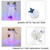 Förvaringsflaskor Magic Flying Butterfly Jar Led Lamp Glass Mason Simulation Animated Insect Collecing Bottle Home Decor