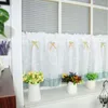 Curtain Half-curtain Embroidery Window Valance Customize Light Shading Coffee Panel Drape For The Kitchen Cabinet 1PCS/Lot