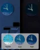 Wall Clocks Blue Gradient Watercolor Luminous Pointer Clock Home Ornaments Round Silent Living Room Bedroom Office Decor