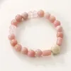 Strang Rosa Designer für Frauen Mädchen natürliche Karneol Heilsteine Armband Angst Yoga Meditation Schmuck