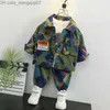 Clothing Sets 2-11 year old teenage boy clothing set casual denim two-piece set boy denim jacket+pants two-piece set children's clothing Z230717