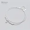 Anklets Modian Fashion Sterling Silver 925 Plant Anklet for Women Tree Branch Leaves Tiny Ball Simple Anklet Fine Jewelry 230715