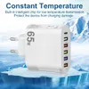 65W USB 6-portar Snabbladdning av mobiltelefonadapter 3.5A USB-C Typ C-laddare för iPhone 15 14 13 Pro Xiaomi Samsung OnePlus QC 3.0 Wall Charger Adapter