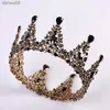 Vintage Black Headdress Bride Crown Wedding Dress Baroque Crown Rhinestone Headdress Birthday Crown Spot Wholesale L230704