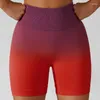 Leggings pour femmes été dégradé sans couture Shorts de Yoga respirant serré sport taille haute élastique hanche ascenseur Fitness pantalon