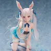 Anime manga 24 cm bunny girl chris aqua blue anime figur 1/4 skala chris aqua sexiga flickor badkläder anime action figurmodell samling leksaker l230717