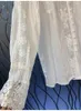 Camicette da donna BOHO INSPIRED Camicetta a maniche lunghe con scollo a V in pizzo floreale bianco Camicetta da donna in cotone primavera autunno