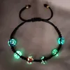 Bracelets à maillons perles lumineuses pour Bracelet de Yoga bijoux cadeaux brillent dans le charme tissé à la main en pierre sombre