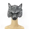 Zapasy imprezowe Wolf Maski Halloween Carnival Soft Wygodne PU 3D Animal Cosplay Mask Mask