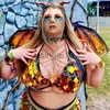 Zweiteilige Damenhose, Y2K, sexy Mode, glitzernde, ausgehöhlte Pailletten, 2-teiliges Nacht-Clubwear-Party-Festival, Damen-Crop-Top-Outfits, Rave-Bikini-Rock-Sets J230717