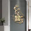 Wanduhren Nordic Luxus Schmiedeeisen Gold Uhr Wandmalereien Hause Wohnzimmer Hängende Dekoration El Mute Uhr Aufkleber Handwerk