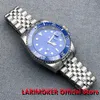 Zegarek Larimoker 40 mm Blue Men Zegarwatch Użyj PT5000 NH35 Miyota 8215 Ruch szczotkowany ramka wkładka jubileuszowa Bransoletka jubileuszowa