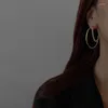 Boucles d'oreilles créoles conception européenne chaîne métal cercle bijoux de mode coréenne pour femme filles fête accessoires simples en gros
